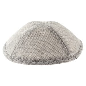 כיפה פשתן - אפור בהיר | יודאיקה הכל בקודש