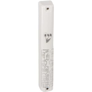 בתי מזוזה - פלסטיק שקוף/לבן גודל 12/15