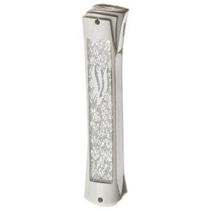 בתי מזוזה - פלסטיק שקוף/לבן / גודל 12/15עיטור כסף