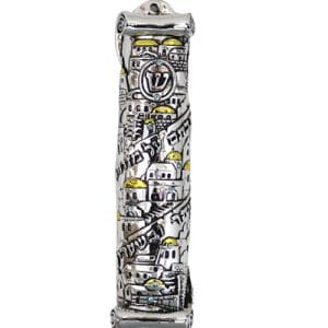 בתי מזוזה -  פולי ציפוי כסף דגם ים גודל20 ס"מ