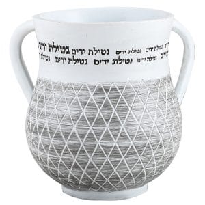 נטלה - נטלה פוליאסטר לבן מעוינים אפור