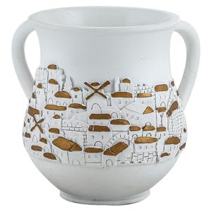 נטלה - נטלה פוליאסטר לבן ירושלים נגיעות זהב