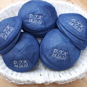 כיפה - 50 כיפות פשתן ממותג ריקמה שם ותאריך