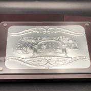 מגש לחלה - מגש לחלה עץ וזכוכית דגם שבת ניקל כולל סכין