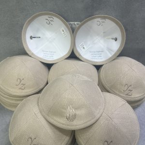 40 כיפות פשתן עם האש שלי + לוגו והטבעה